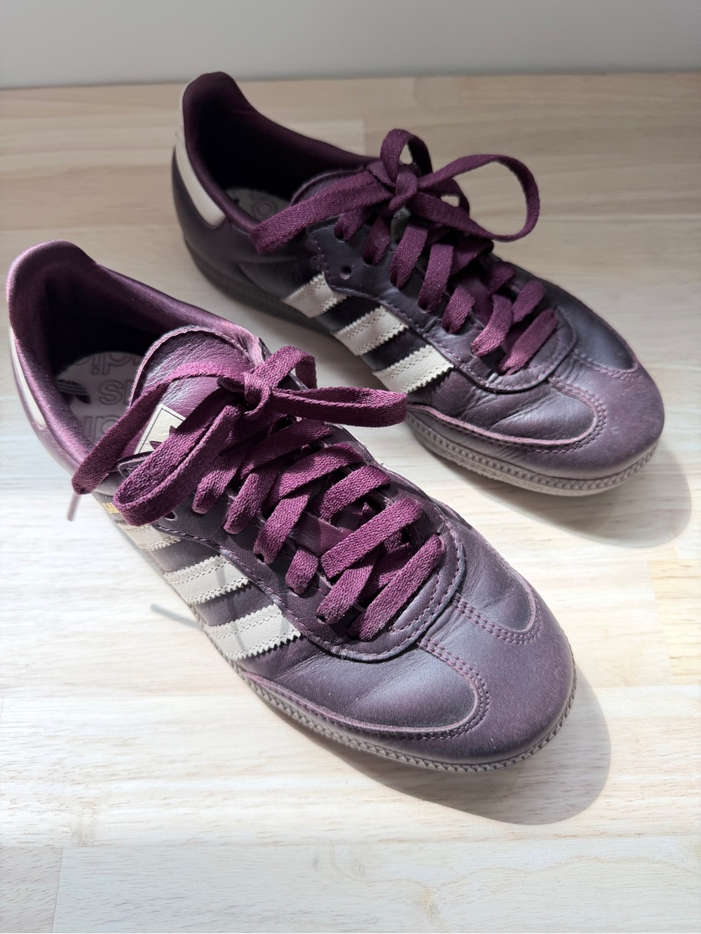 Adidas Samba Burgundy Leather Sneakers Size 5.5 | Retro It-Girl Soccer Core